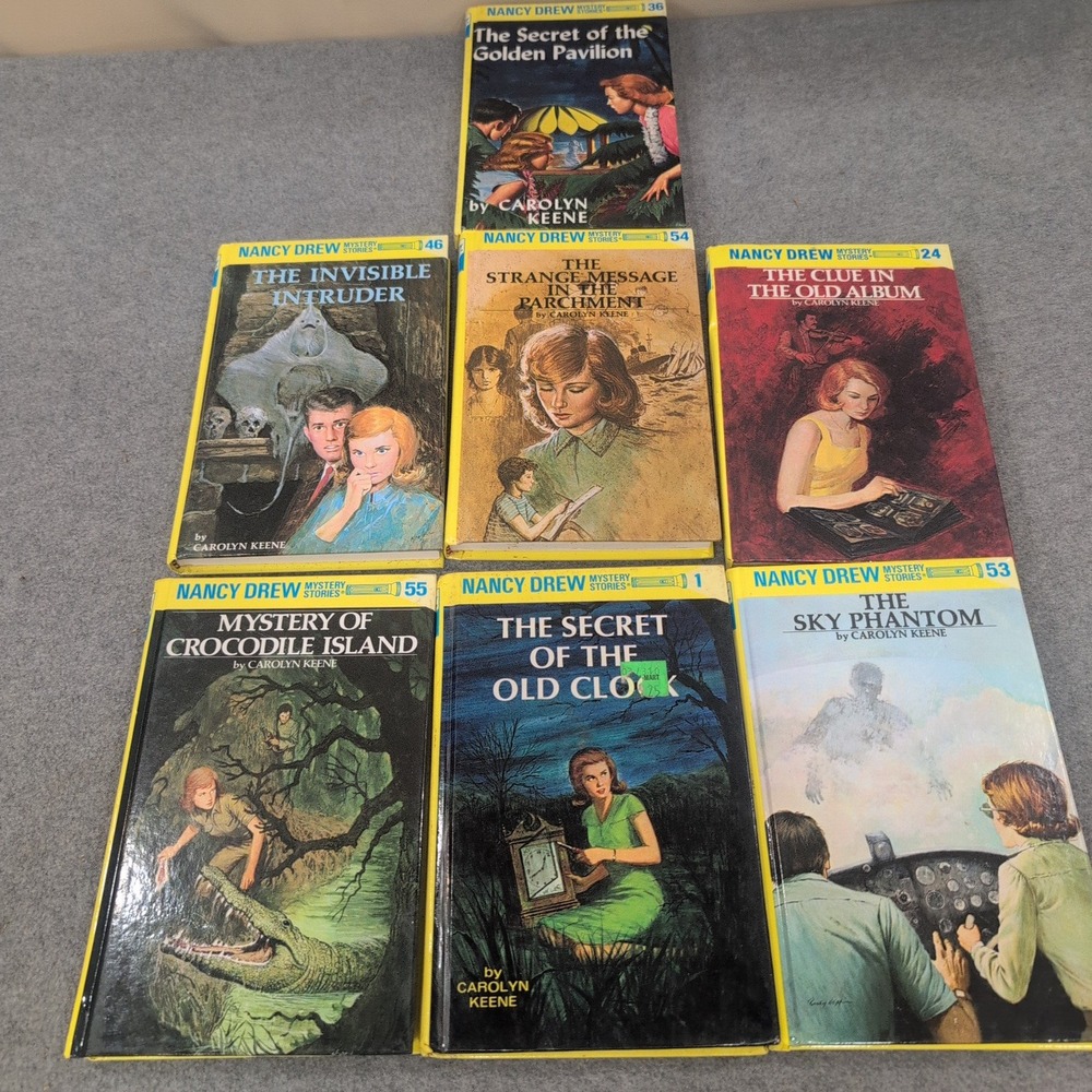 Nancy Drew Mystery Stories Lot of 7 Grosset & Dunlap Yellow Spine Hardcover Book - Picture 2 of 2